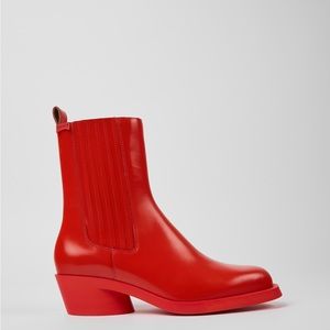Bonnie CAMPERS red leather boots WORN ONCE